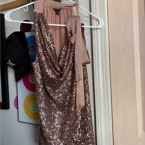 Ann Taylor Shimmering Sequin top in Blush